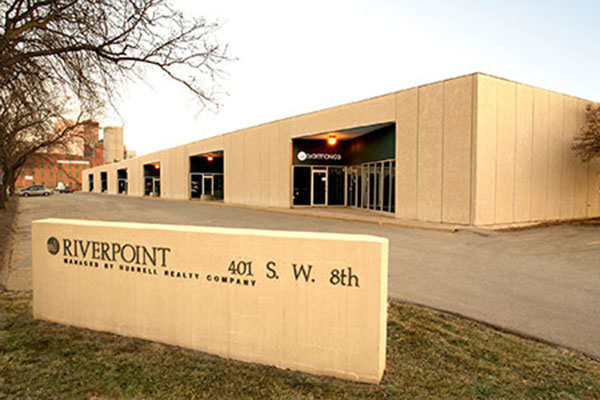 The front of the first Riverpoint Business building.