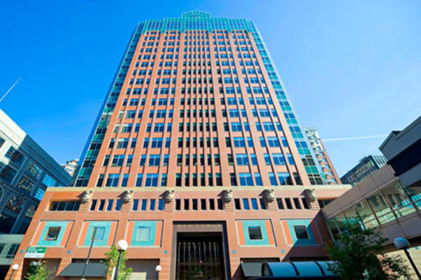 The front of the Hub Tower.