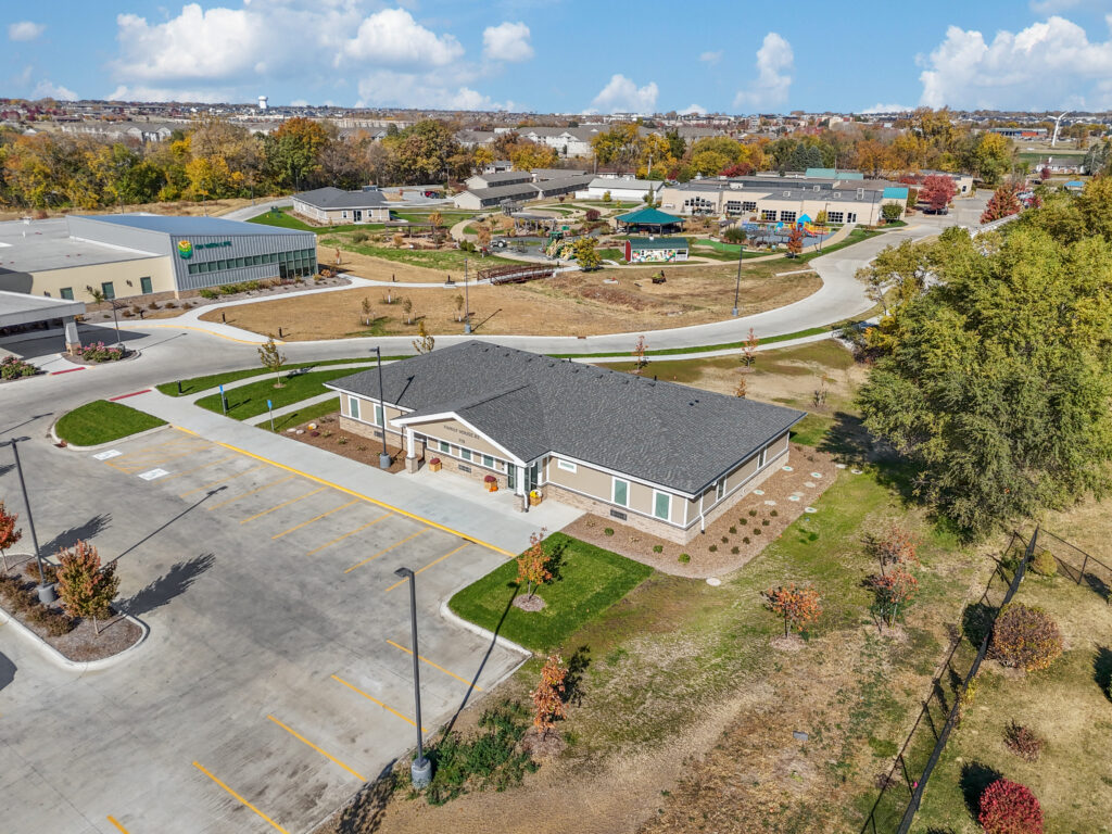 Birdseye view of the On With Life and Hubbell “Homes for Hope” project.