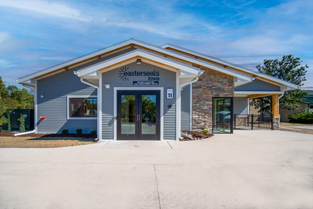 Front of the Easter Seals Camp Sunnyside, Care for Kids 12,500 square foot child development center.
