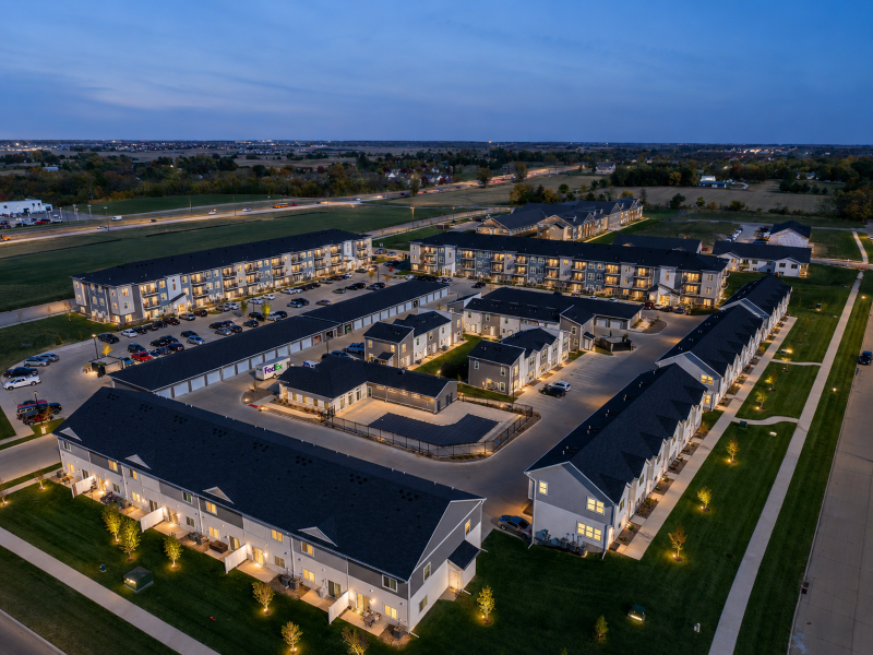 exterior of apartment and townhome community